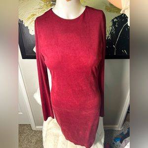 Maroon Dress with gold zipper